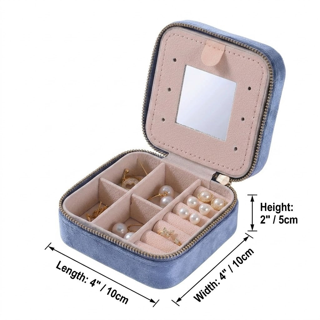 Caja de Terciopelo Personalizada con Flor de Nacimiento para Joyas – Estuche de Viaje con Nombre Personalizado para Mujer