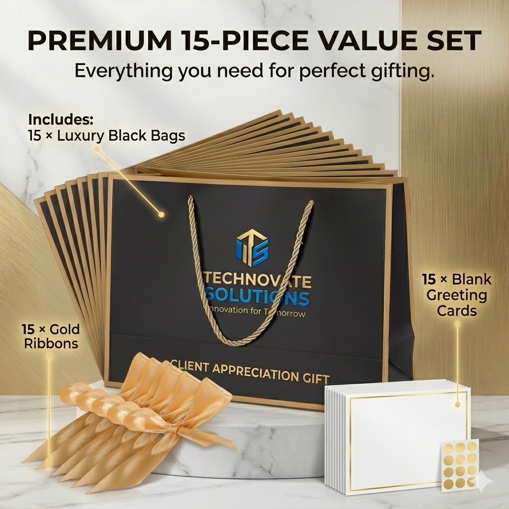 10-pack personliga presentpåsar med band – egen bild, logga eller text