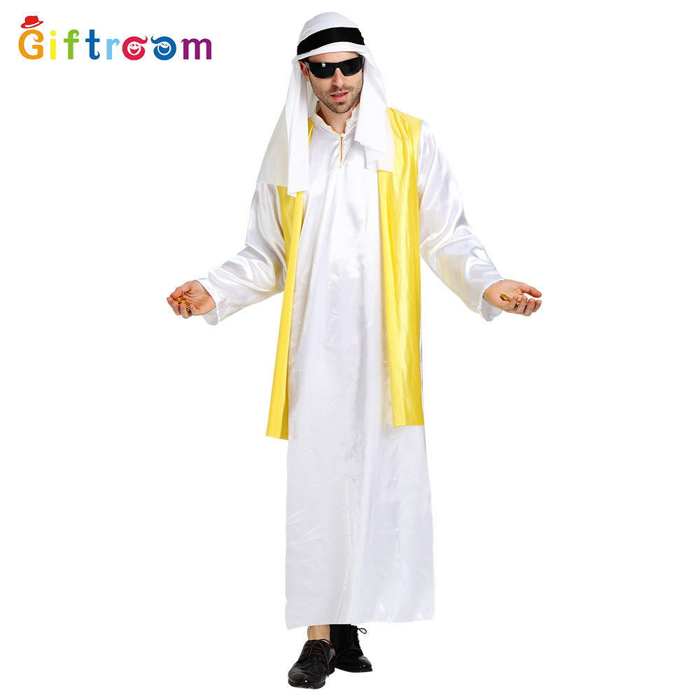 European and American Halloween Festival Party Costume Prince Adult Male Rich Man Gold Vest Outfit
