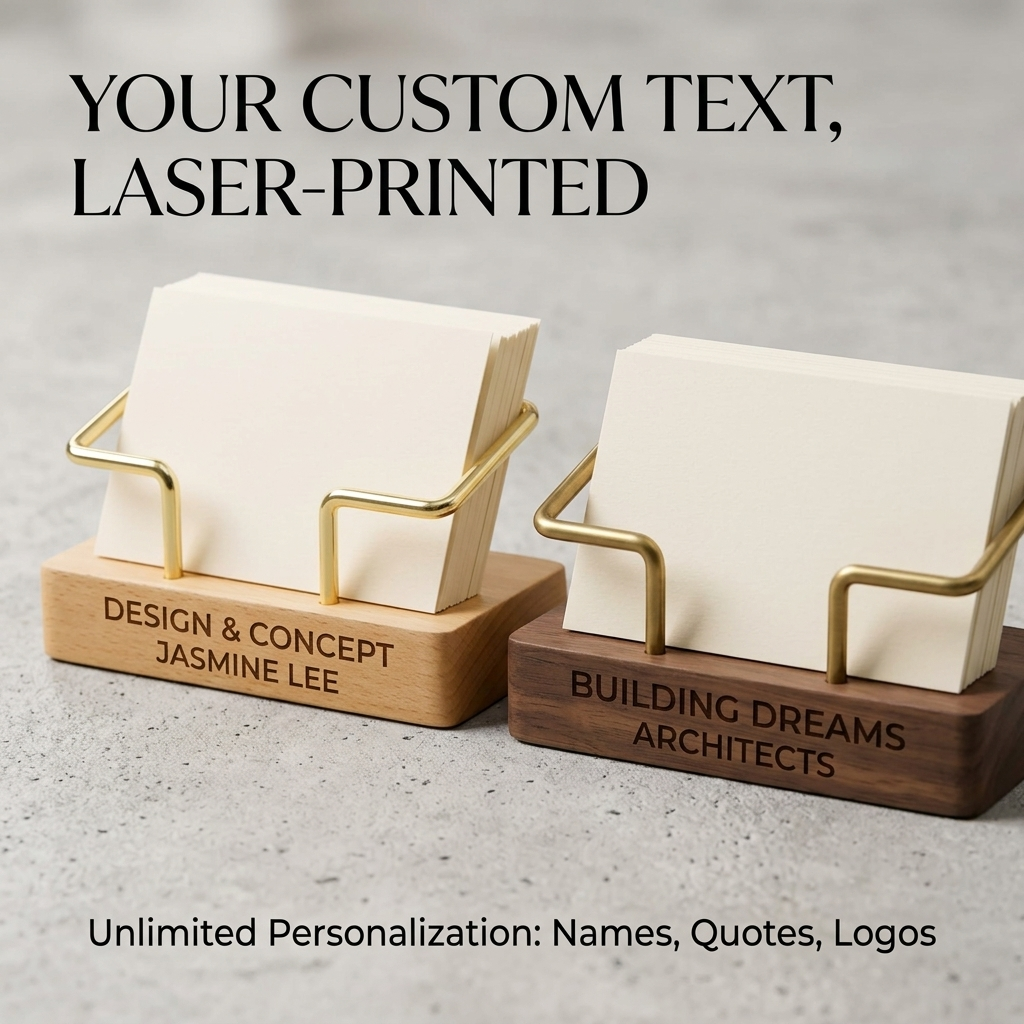 Wood and Brass Card Holder