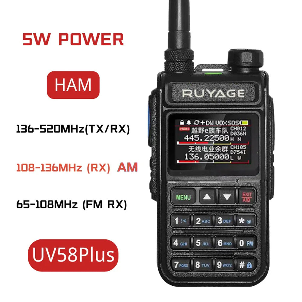 RUYAGE Multi Band Two Way Radio | 999 Channel Portable Walkie Talkie