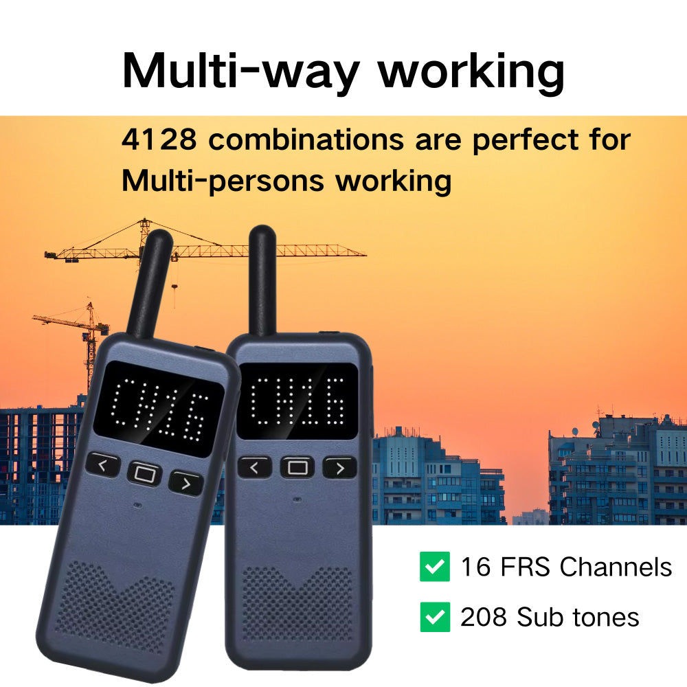 RUYAGE Compact FRS Walkie Talkie | Rechargeable Two Way Radio with VOX