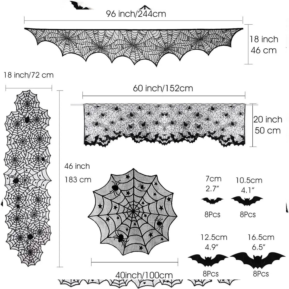 36 delar: Halloween-dekorationsset