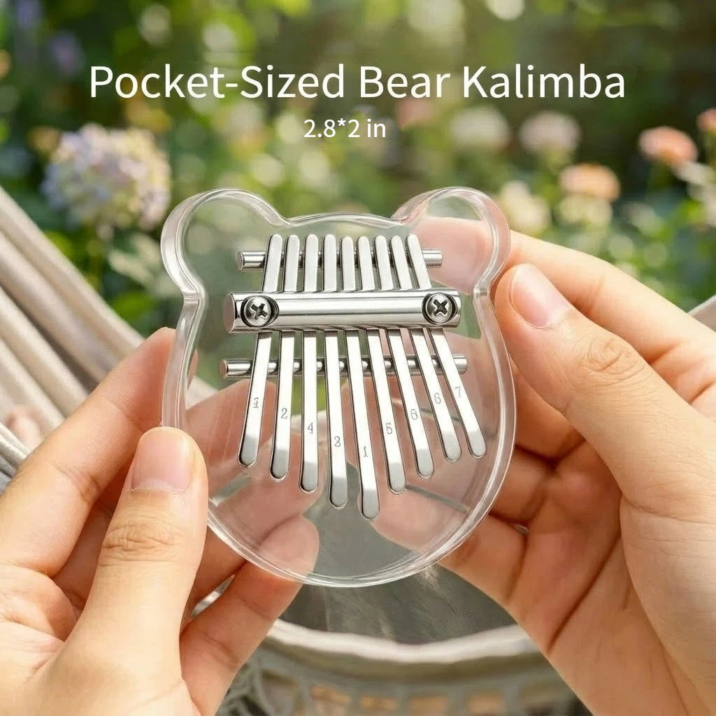 Kalimba de cristal con forma de oso, piano de pulgar - 8/17 teclas