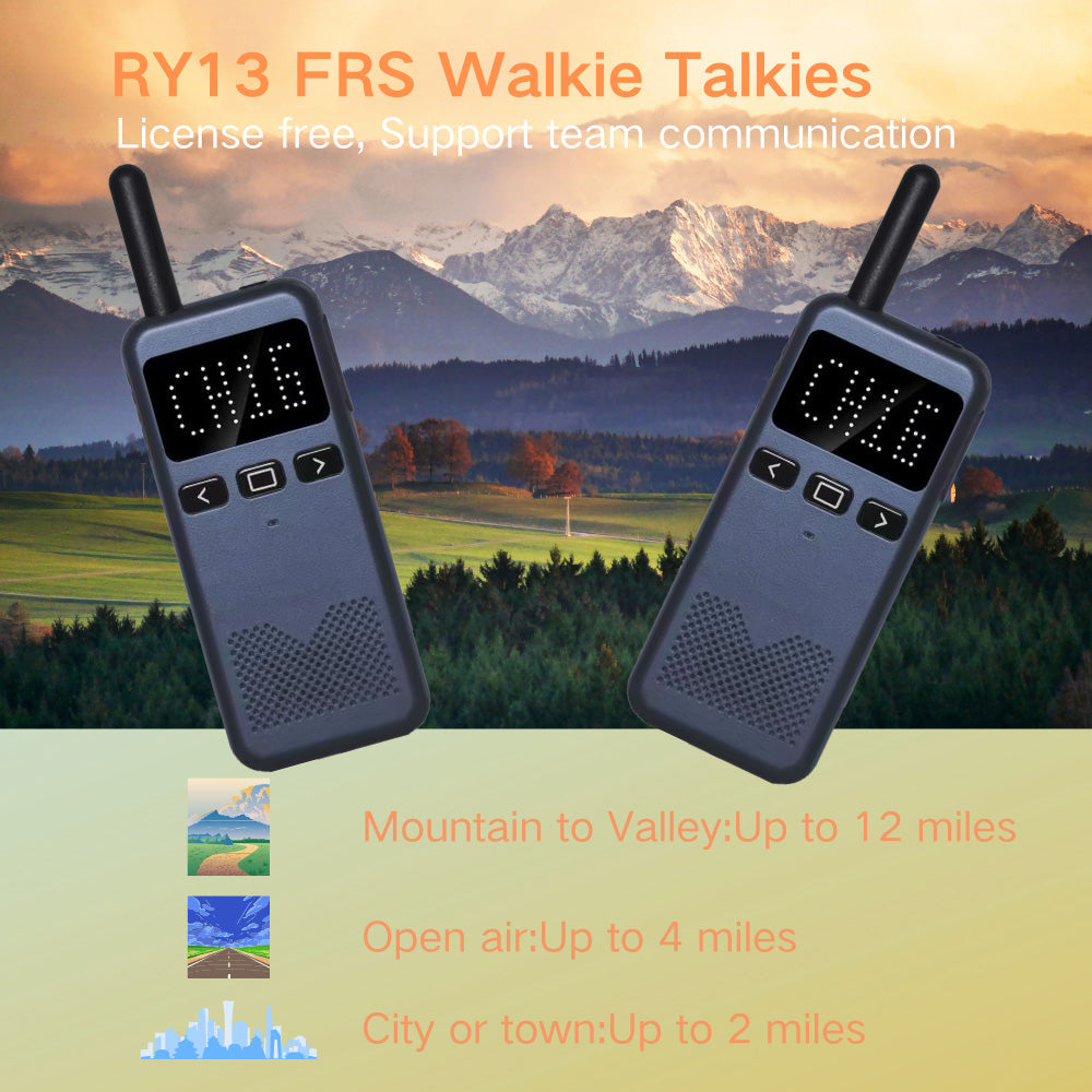 RUYAGE Compact FRS Walkie Talkie | Rechargeable Two Way Radio with VOX