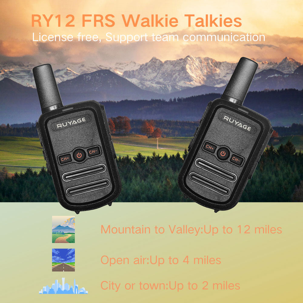 RUYAGE Long Range FRS Walkie Talkie | Rechargeable Two Way Radio with VOX