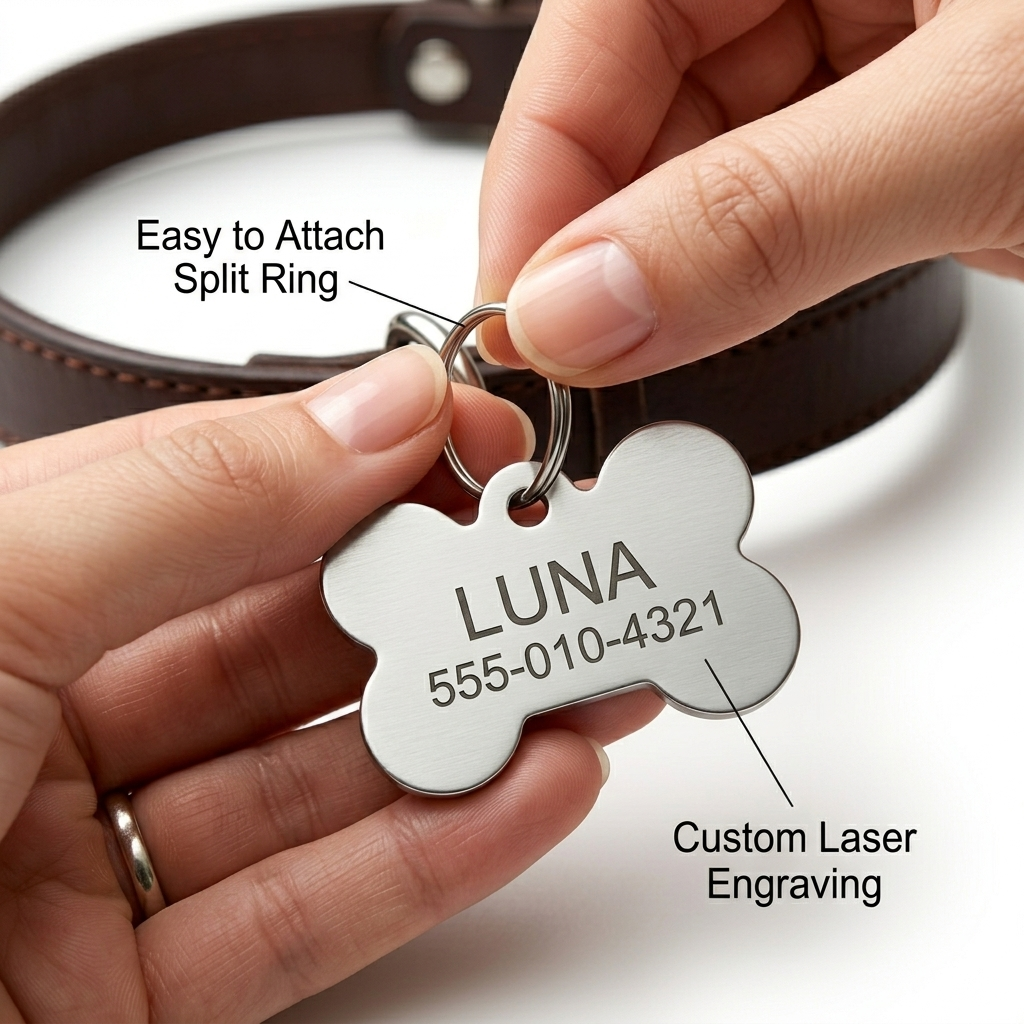 Custom Bone Pet ID Tag