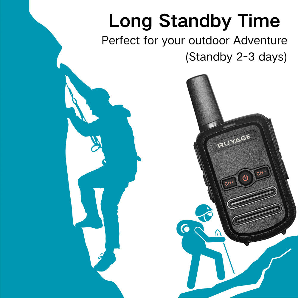 RUYAGE Long Range FRS Walkie Talkie | Rechargeable Two Way Radio with VOX