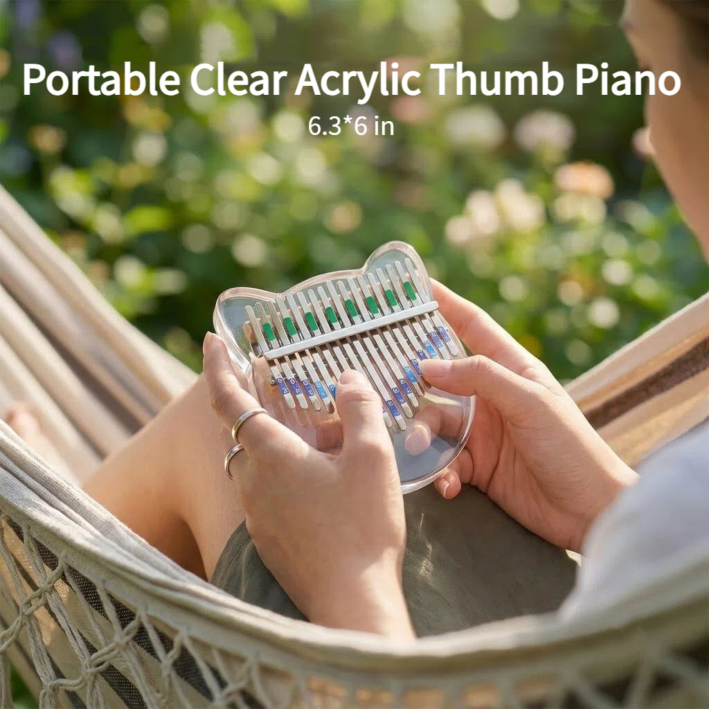 Kalimba de cristal con forma de oso, piano de pulgar - 8/17 teclas