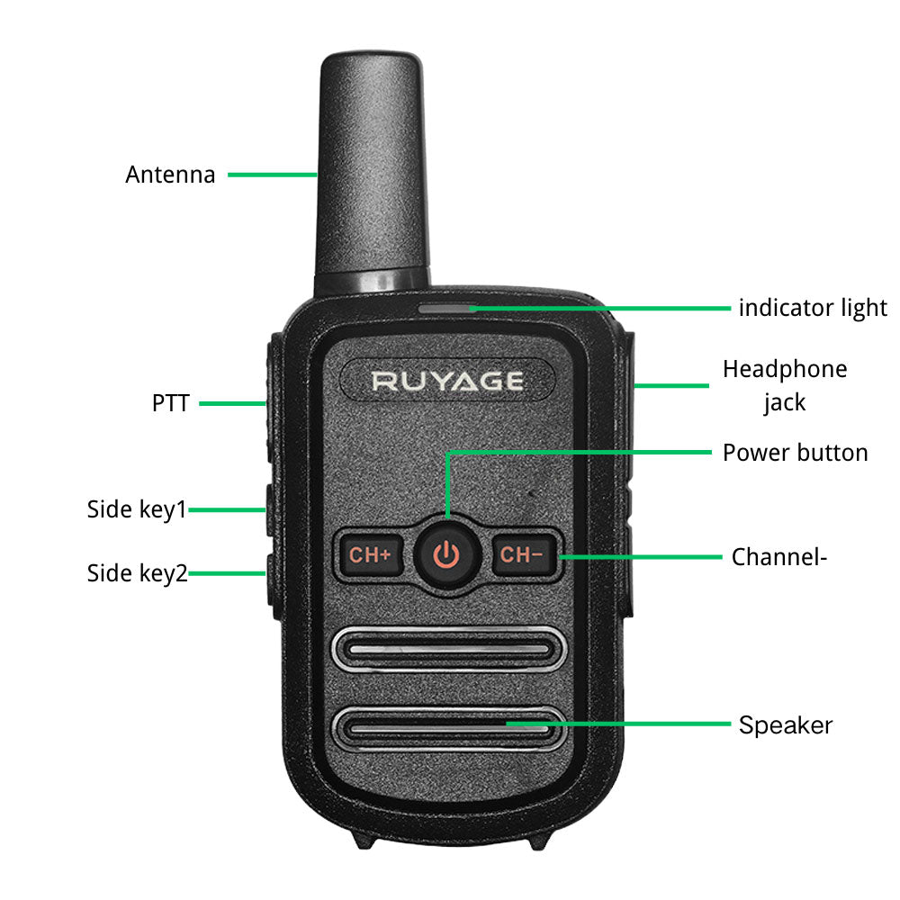 RUYAGE Long Range FRS Walkie Talkie | Rechargeable Two Way Radio with VOX