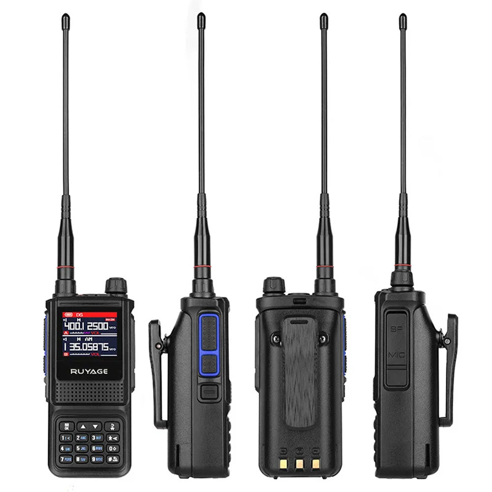 RUYAGE Multi-Band Two Way Radio 5W Long Range Walkie Talkie with 2600mAh Battery, VOX, Emergency Alert & Frequency Copy