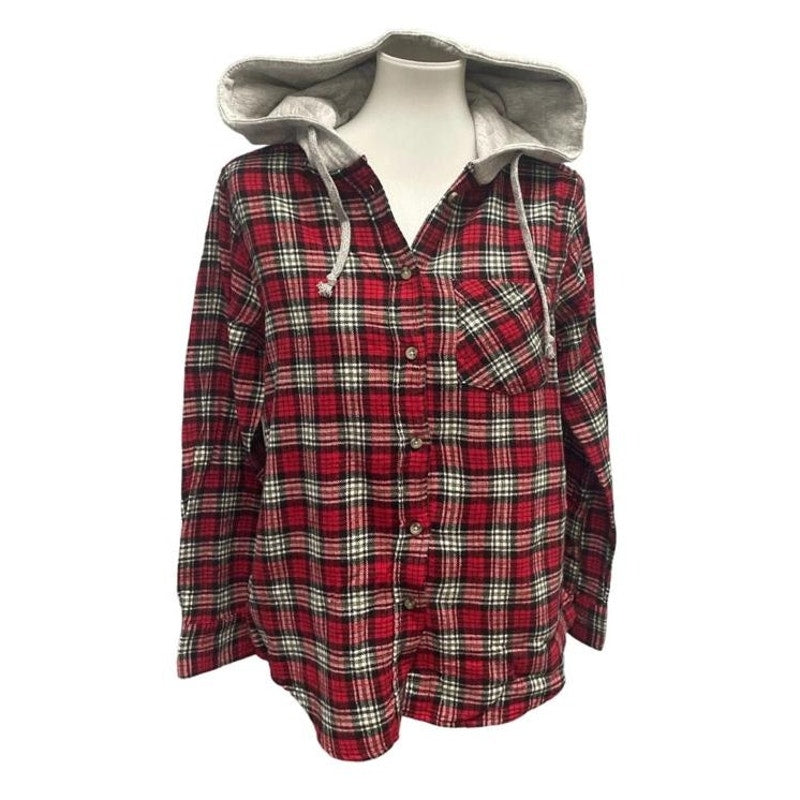 New Champion Unisex Small Gray Pullover Sweatshirt w Bonus Plaid Flannel Hoodie