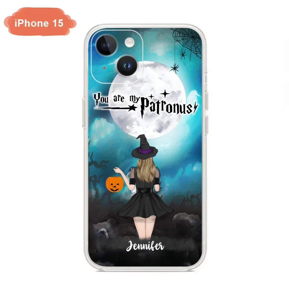 Specialanpassat Halloween-mobilfodral - Upp till 3 flickor och 2 katter - You Are My Patronus - Wicca-inredning/Pagan-inredning