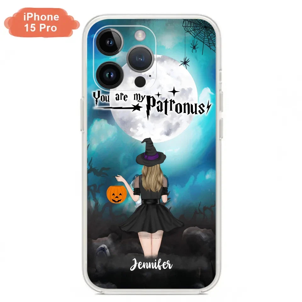 Specialanpassat Halloween-mobilfodral - Upp till 3 flickor och 2 katter - You Are My Patronus - Wicca-inredning/Pagan-inredning