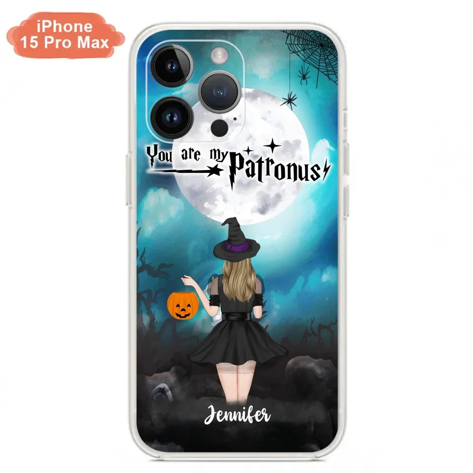 Specialanpassat Halloween-mobilfodral - Upp till 3 flickor och 2 katter - You Are My Patronus - Wicca-inredning/Pagan-inredning