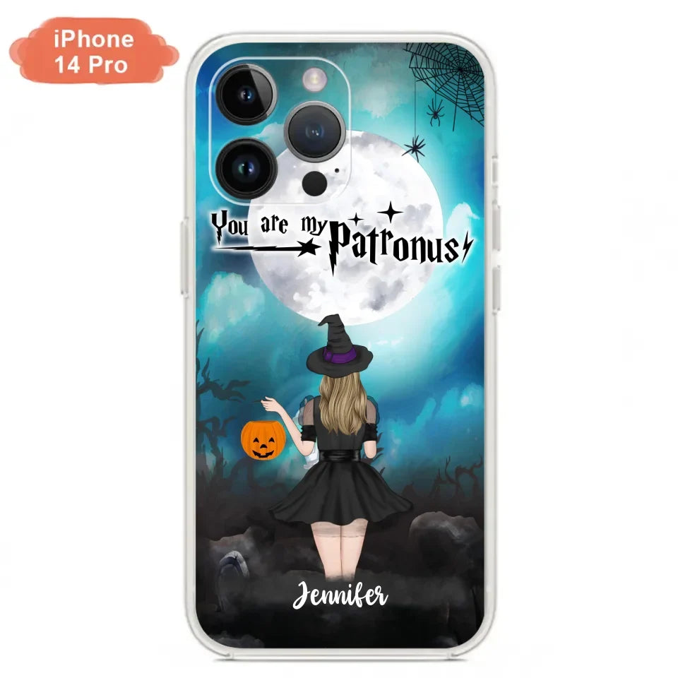 Specialanpassat Halloween-mobilfodral - Upp till 3 flickor och 2 katter - You Are My Patronus - Wicca-inredning/Pagan-inredning