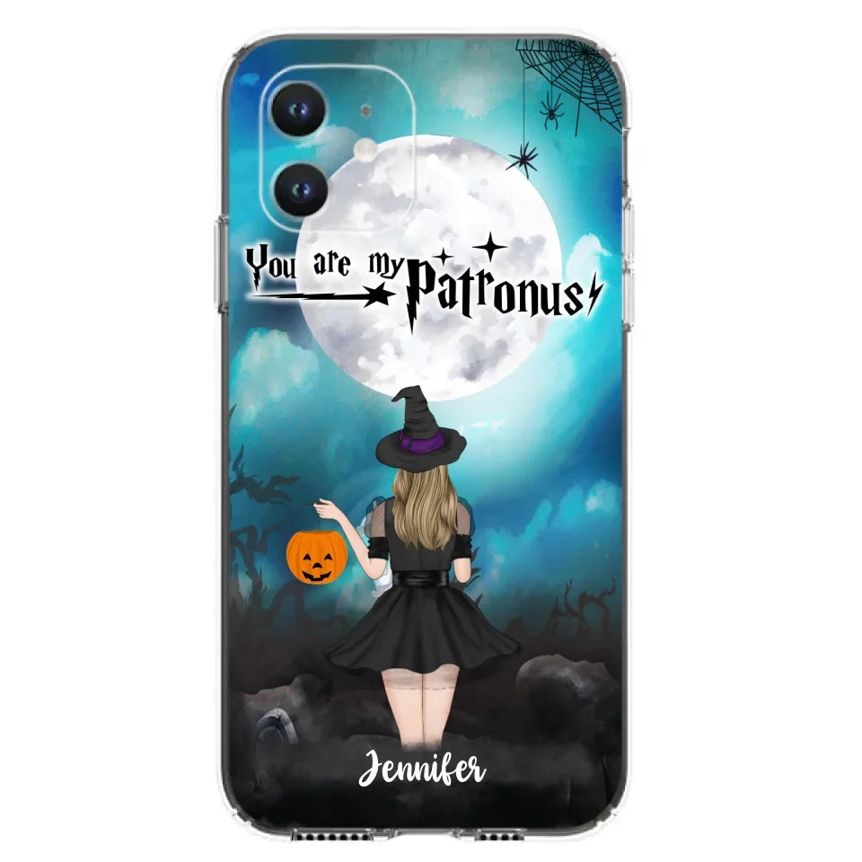 Specialanpassat Halloween-mobilfodral - Upp till 3 flickor och 2 katter - You Are My Patronus - Wicca-inredning/Pagan-inredning