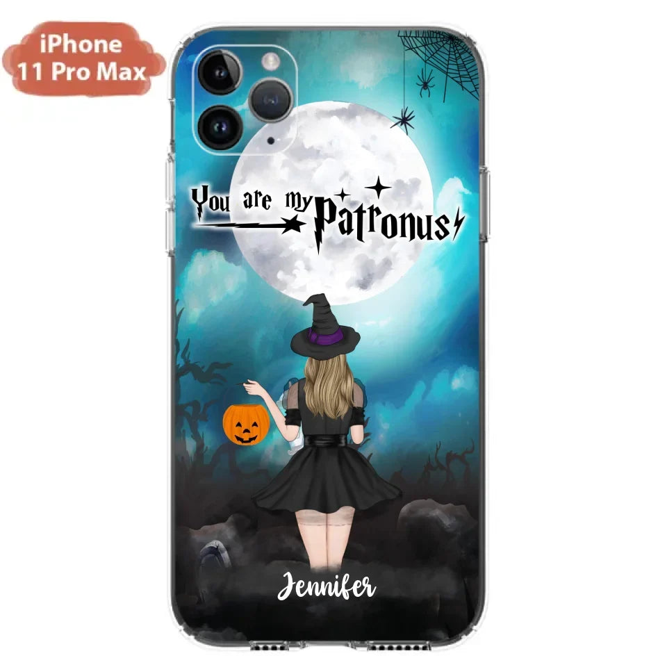 Specialanpassat Halloween-mobilfodral - Upp till 3 flickor och 2 katter - You Are My Patronus - Wicca-inredning/Pagan-inredning