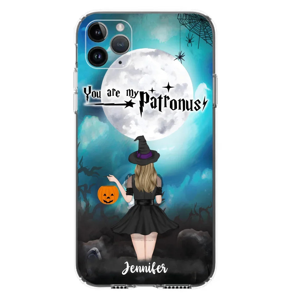 Specialanpassat Halloween-mobilfodral - Upp till 3 flickor och 2 katter - You Are My Patronus - Wicca-inredning/Pagan-inredning
