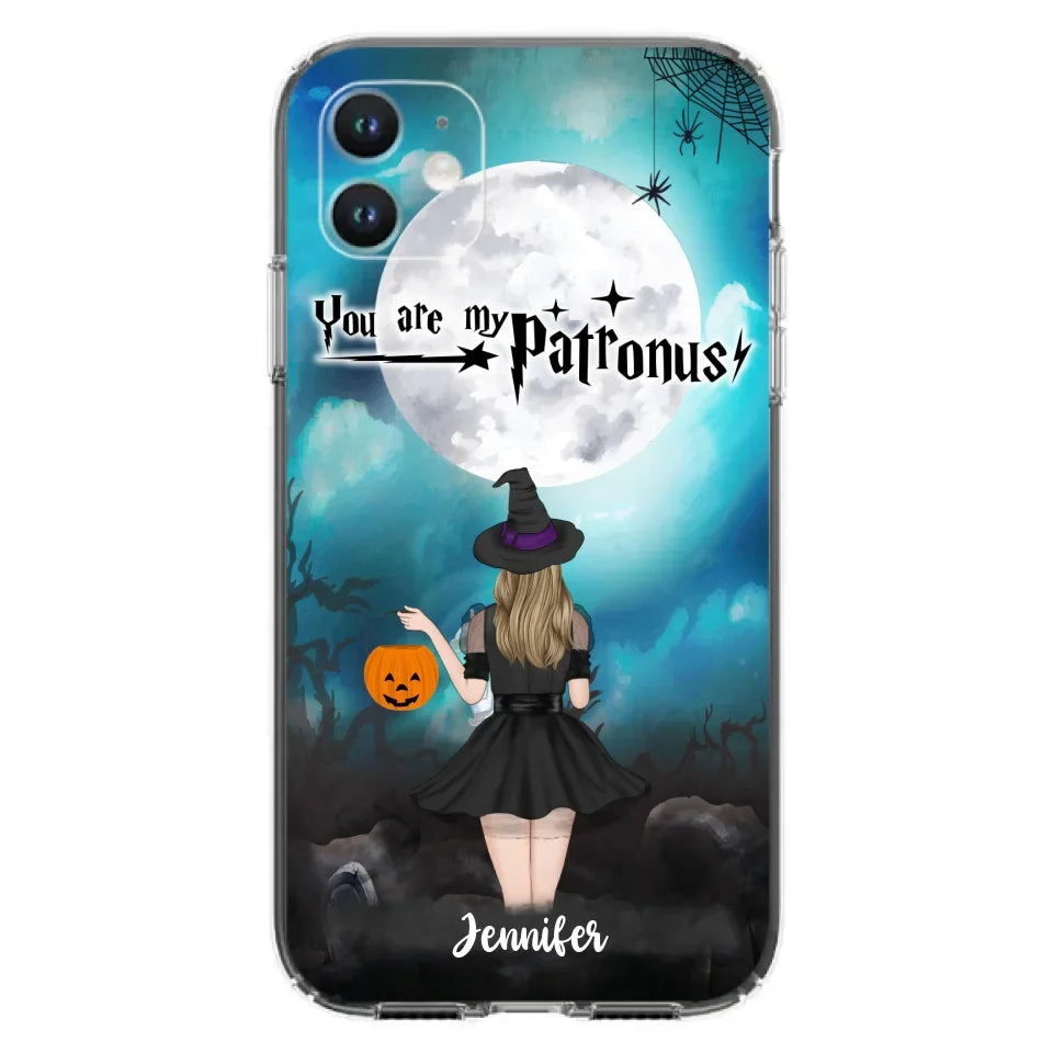 Specialanpassat Halloween-mobilfodral - Upp till 3 flickor och 2 katter - You Are My Patronus - Wicca-inredning/Pagan-inredning