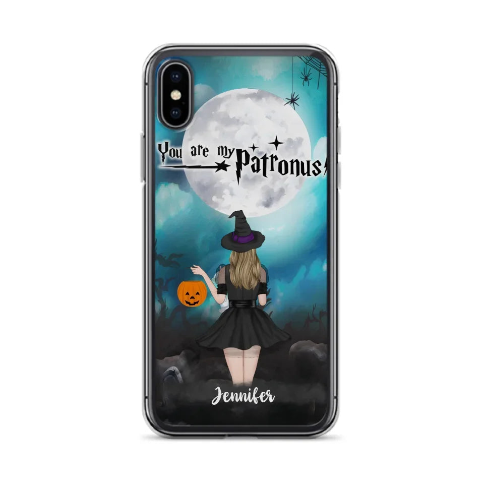 Specialanpassat Halloween-mobilfodral - Upp till 3 flickor och 2 katter - You Are My Patronus - Wicca-inredning/Pagan-inredning
