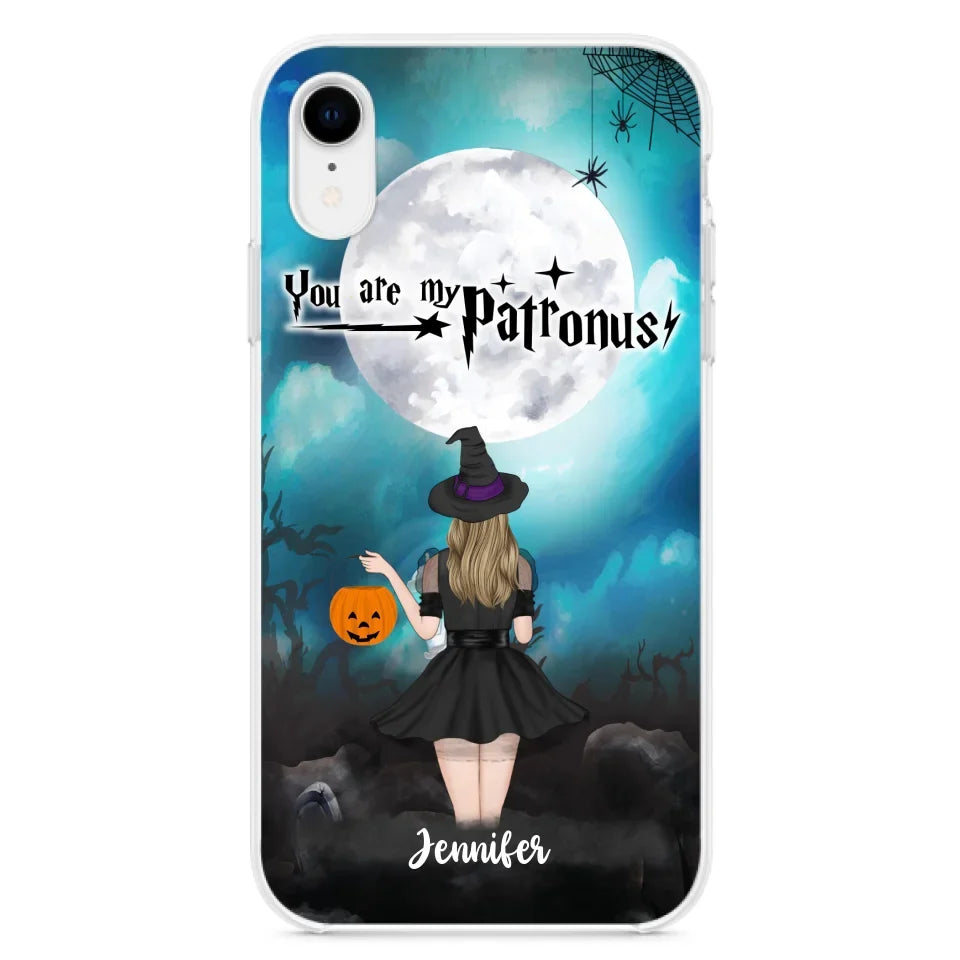 Specialanpassat Halloween-mobilfodral - Upp till 3 flickor och 2 katter - You Are My Patronus - Wicca-inredning/Pagan-inredning