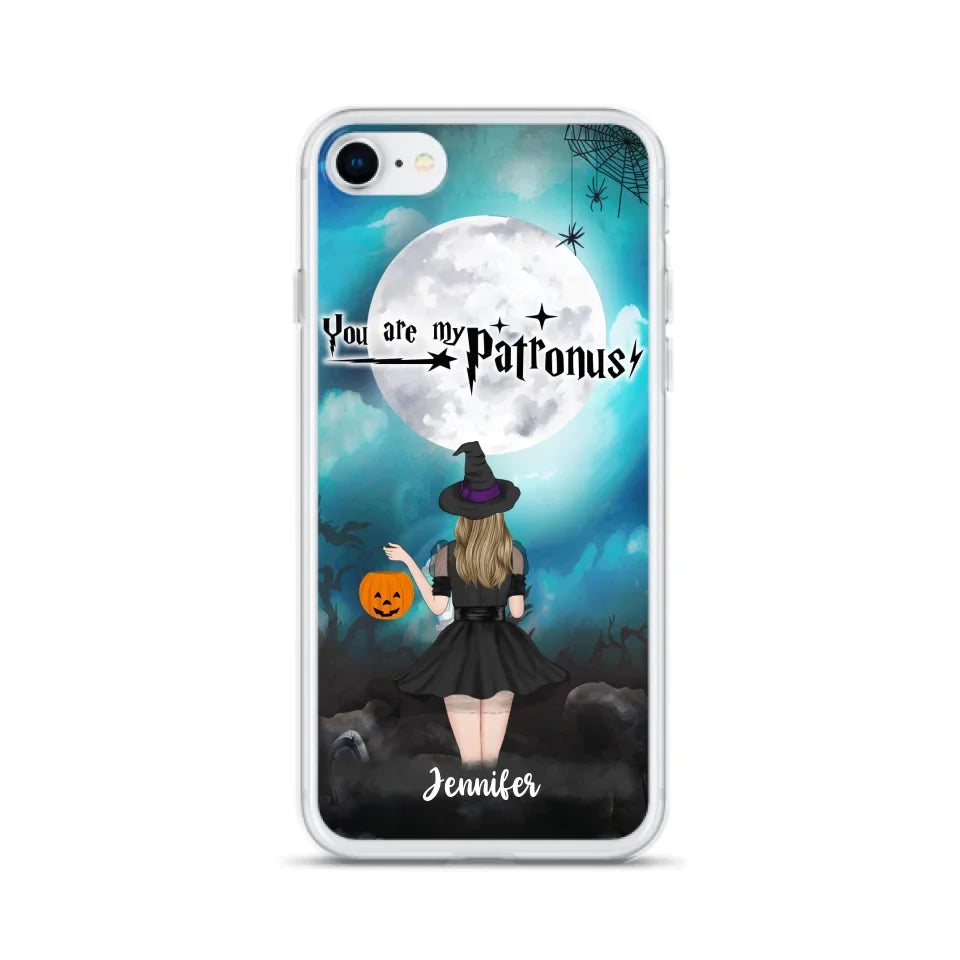 Specialanpassat Halloween-mobilfodral - Upp till 3 flickor och 2 katter - You Are My Patronus - Wicca-inredning/Pagan-inredning