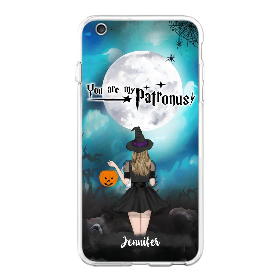 Specialanpassat Halloween-mobilfodral - Upp till 3 flickor och 2 katter - You Are My Patronus - Wicca-inredning/Pagan-inredning