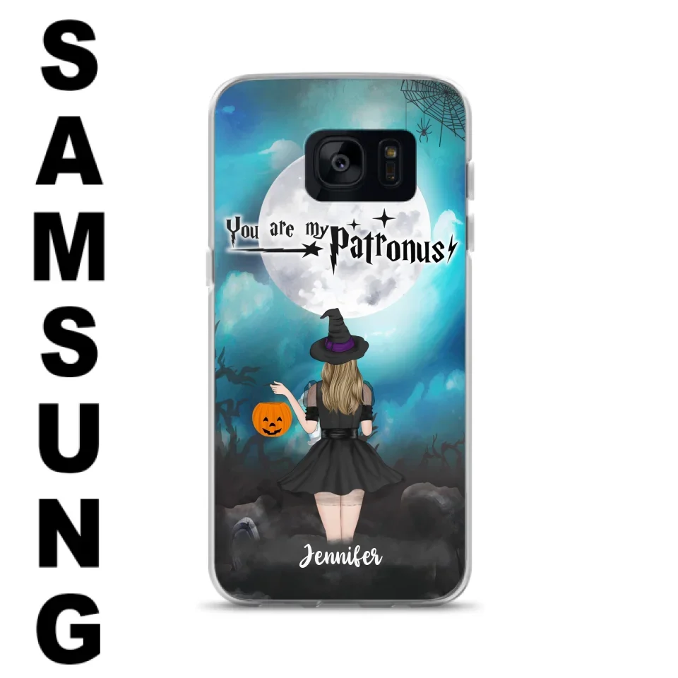 Specialanpassat Halloween-mobilfodral - Upp till 3 flickor och 2 katter - You Are My Patronus - Wicca-inredning/Pagan-inredning