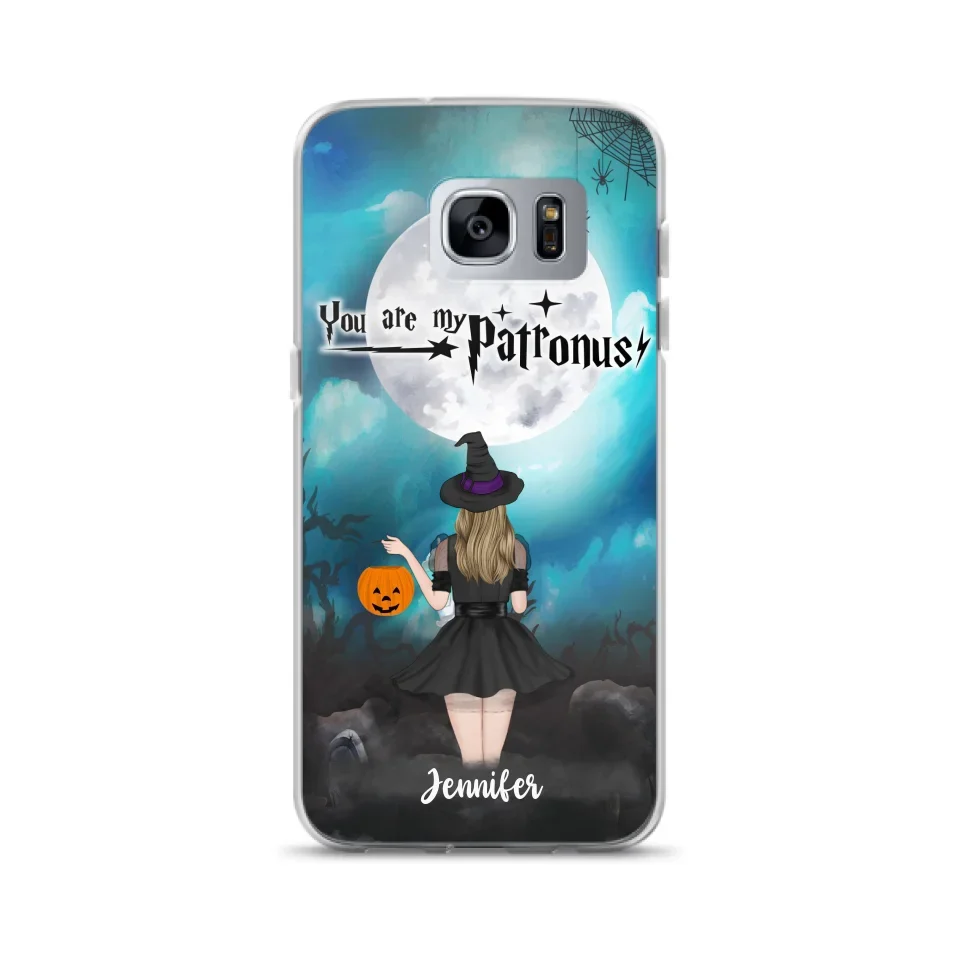 Specialanpassat Halloween-mobilfodral - Upp till 3 flickor och 2 katter - You Are My Patronus - Wicca-inredning/Pagan-inredning