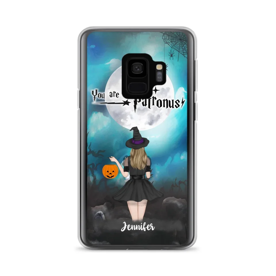 Specialanpassat Halloween-mobilfodral - Upp till 3 flickor och 2 katter - You Are My Patronus - Wicca-inredning/Pagan-inredning