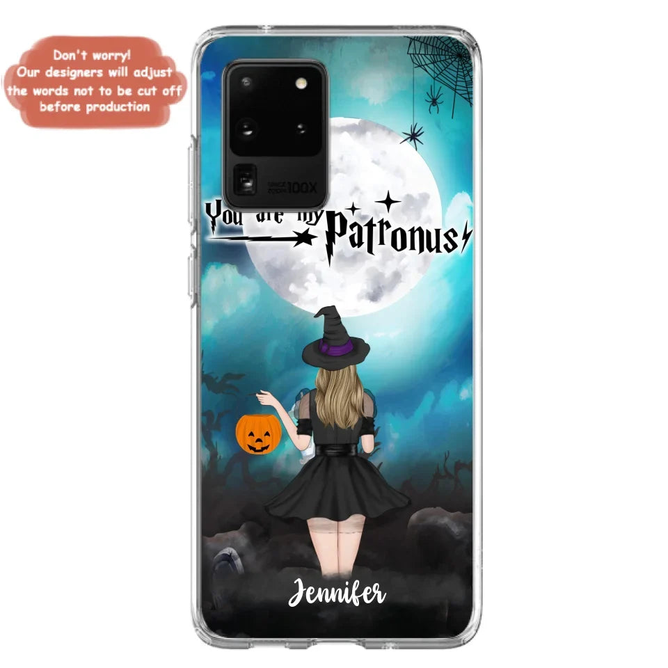 Specialanpassat Halloween-mobilfodral - Upp till 3 flickor och 2 katter - You Are My Patronus - Wicca-inredning/Pagan-inredning