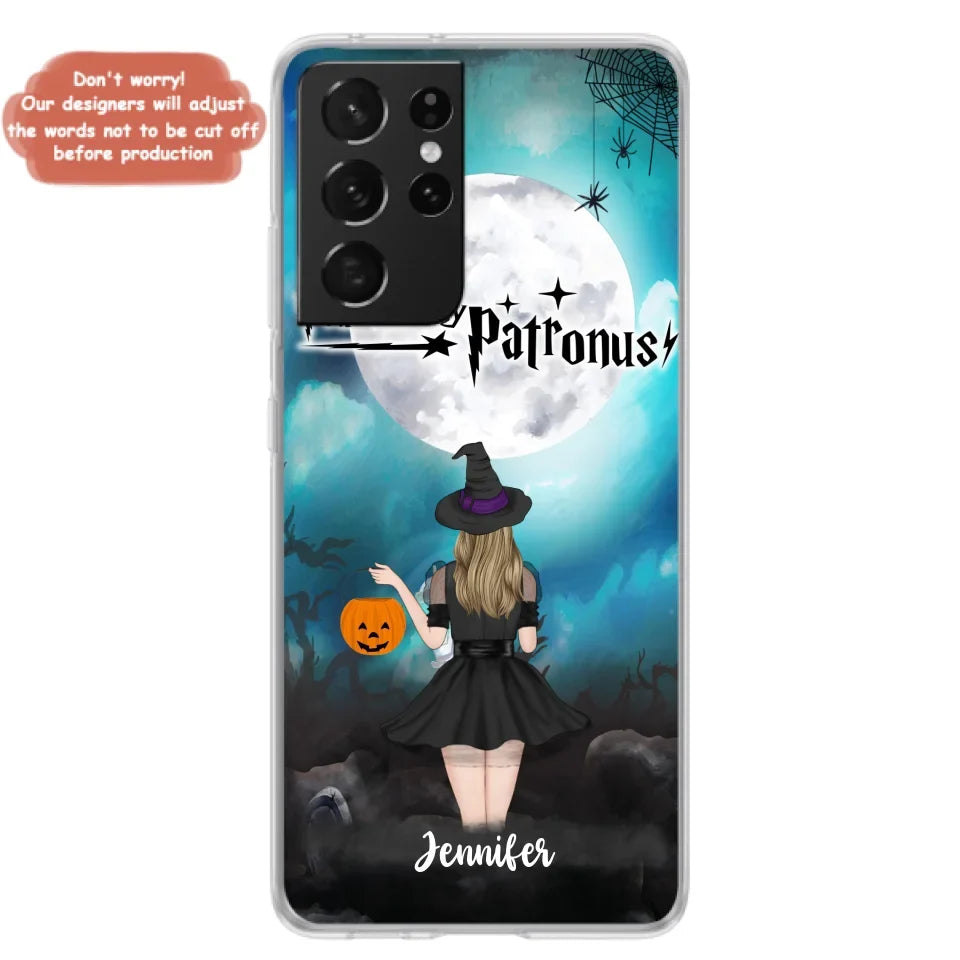 Specialanpassat Halloween-mobilfodral - Upp till 3 flickor och 2 katter - You Are My Patronus - Wicca-inredning/Pagan-inredning
