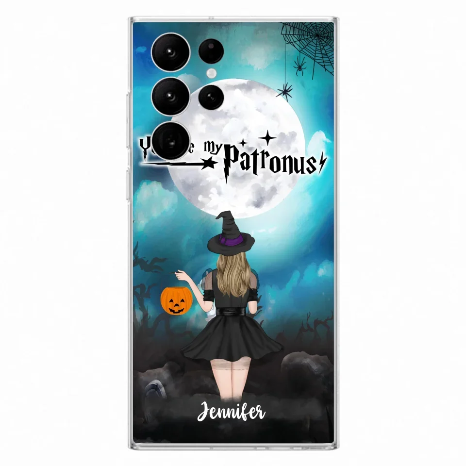 Specialanpassat Halloween-mobilfodral - Upp till 3 flickor och 2 katter - You Are My Patronus - Wicca-inredning/Pagan-inredning