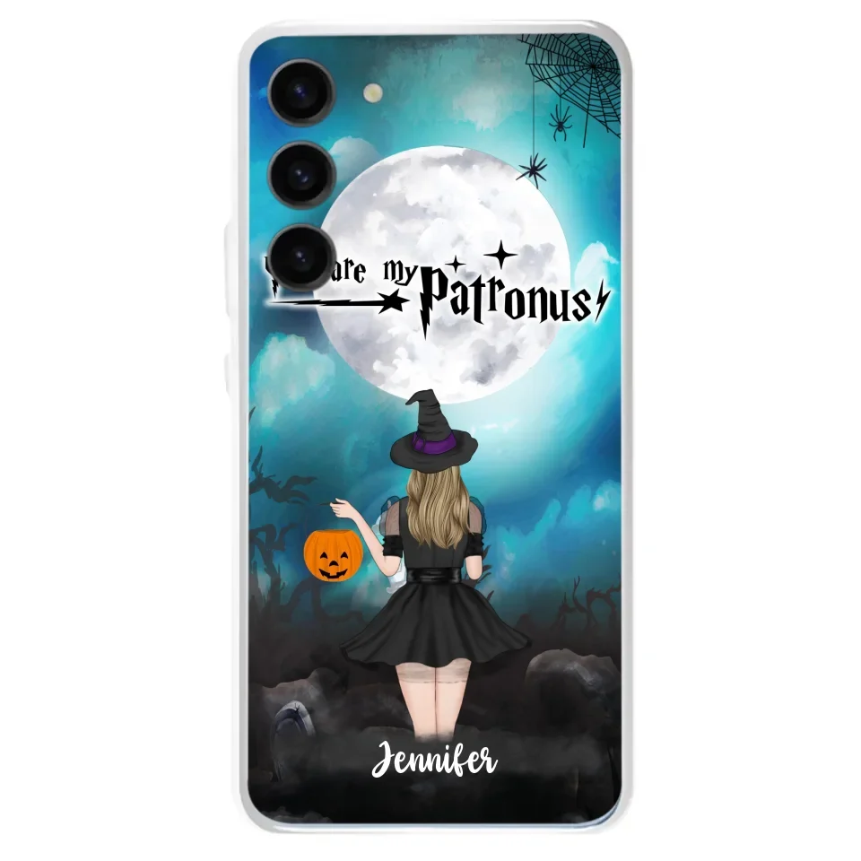 Specialanpassat Halloween-mobilfodral - Upp till 3 flickor och 2 katter - You Are My Patronus - Wicca-inredning/Pagan-inredning