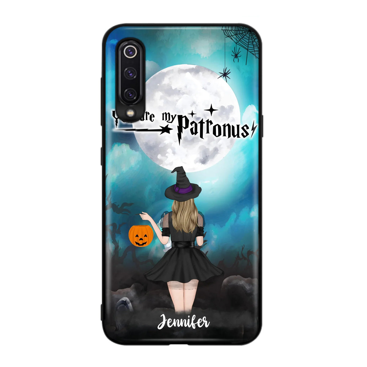 Specialanpassat Halloween-mobilfodral - Upp till 3 flickor och 2 katter - You Are My Patronus - Wicca-inredning/Pagan-inredning