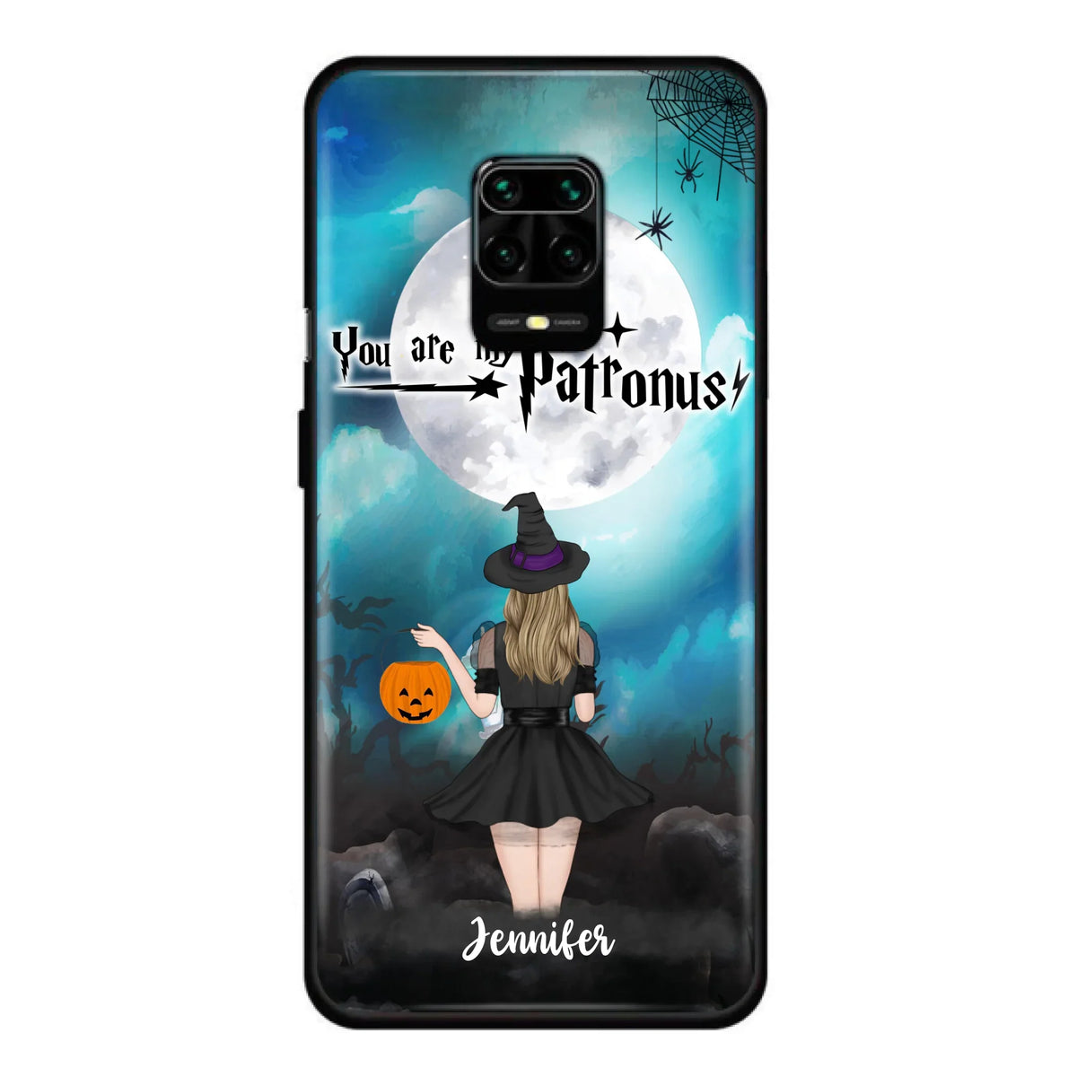 Specialanpassat Halloween-mobilfodral - Upp till 3 flickor och 2 katter - You Are My Patronus - Wicca-inredning/Pagan-inredning