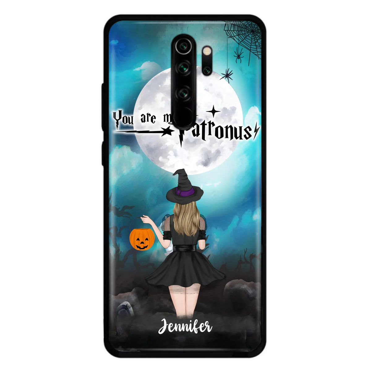 Specialanpassat Halloween-mobilfodral - Upp till 3 flickor och 2 katter - You Are My Patronus - Wicca-inredning/Pagan-inredning