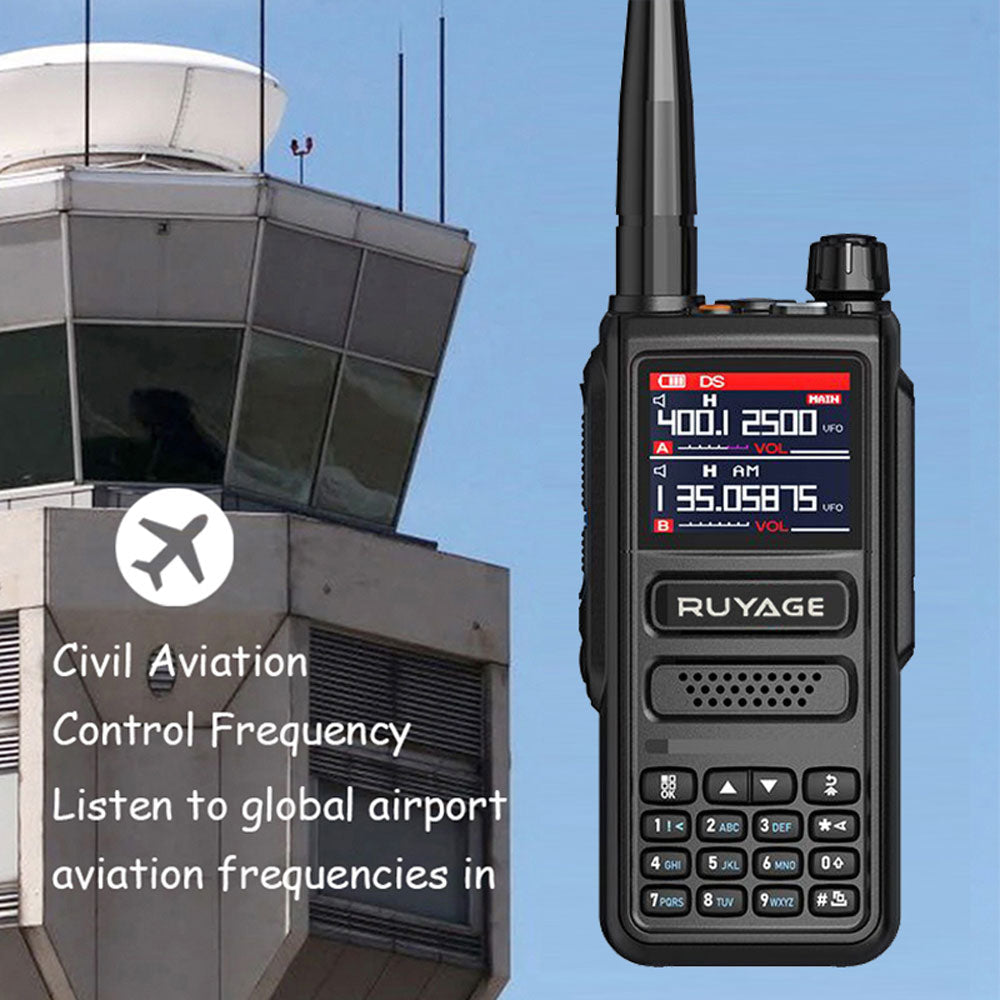 RUYAGE 10W High Power Two Way Radio Multi Band Walkie Talkie with NOAA Emergency Receiver, 2600mAh Battery