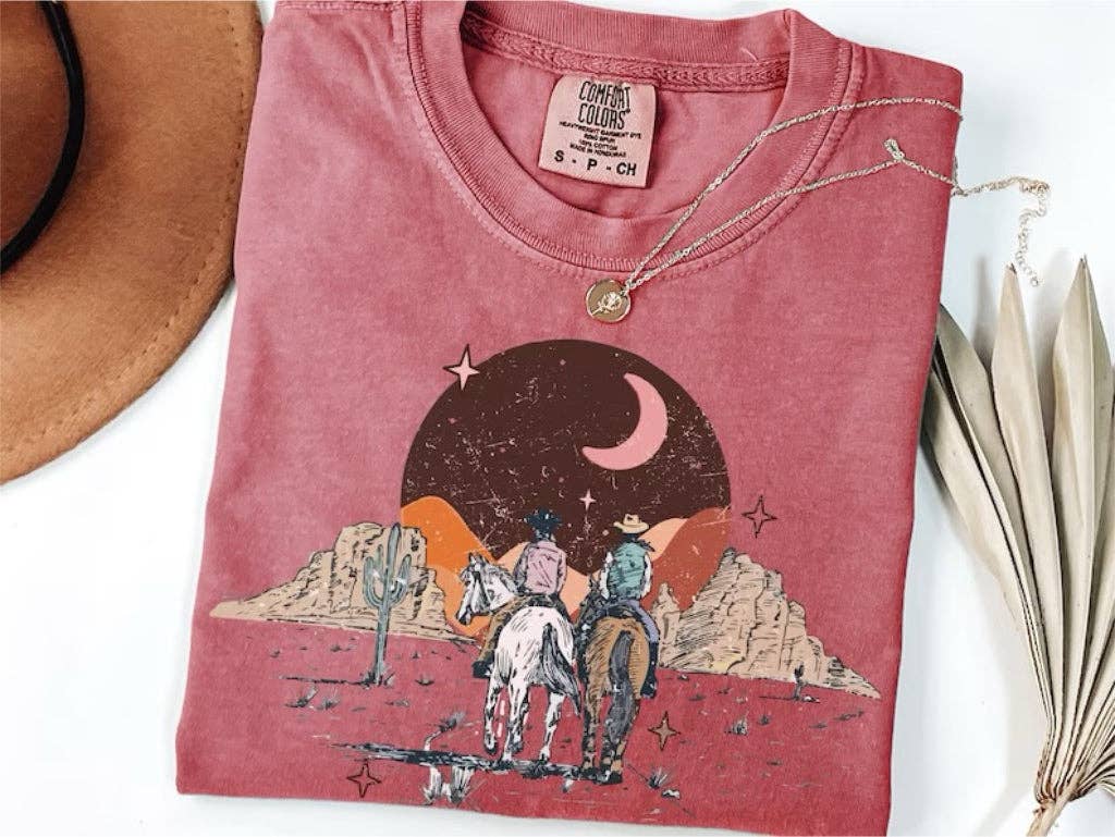 Camiseta gráfica estilo Western Boho vintage