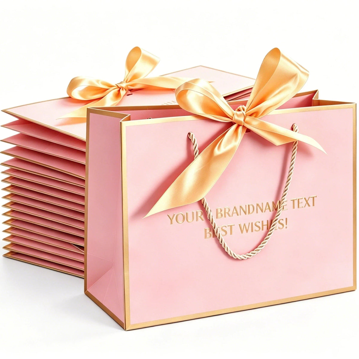 10 Pack Personalized Gift Bags with Ribbon – Custom Photo, Logo or Text