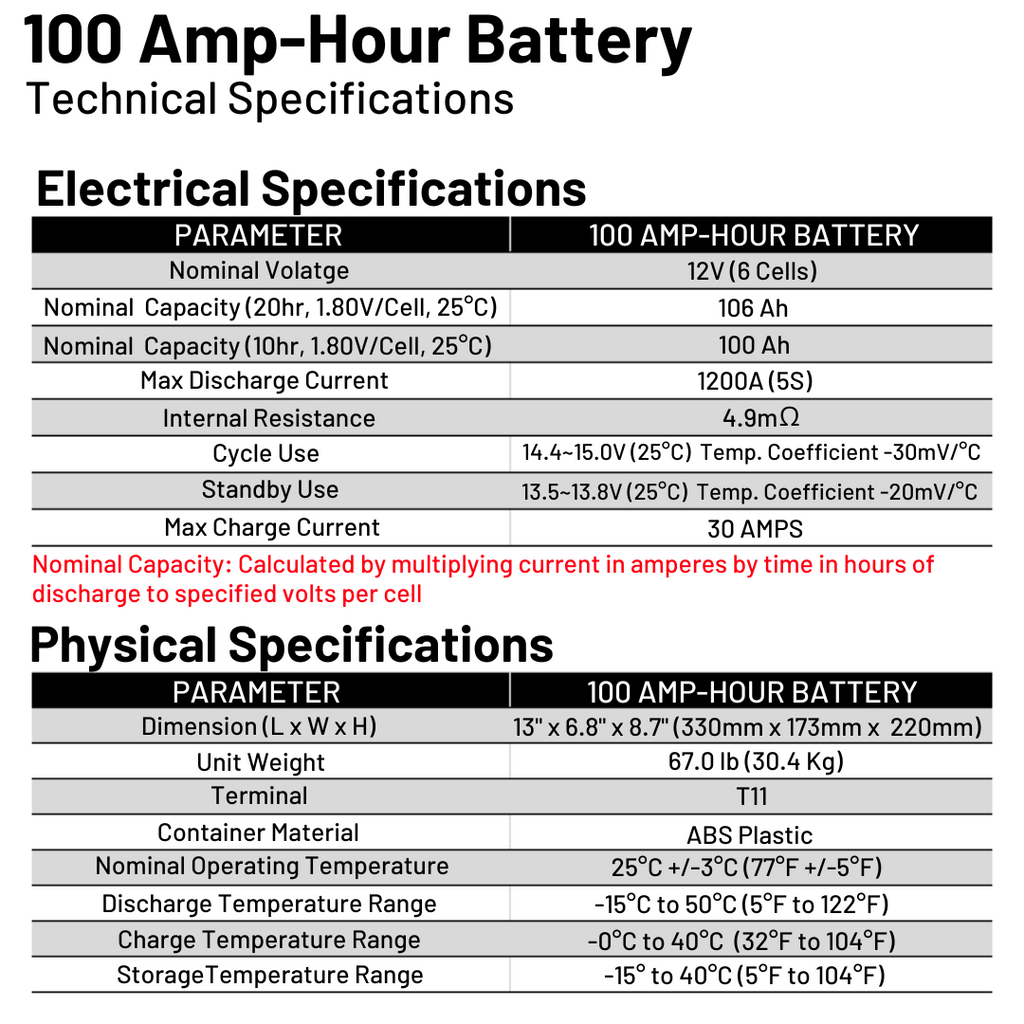 Batería de plomo-ácido sellada AGM de ciclo profundo de 100 amperios-hora 100Ah 12V 12 voltios