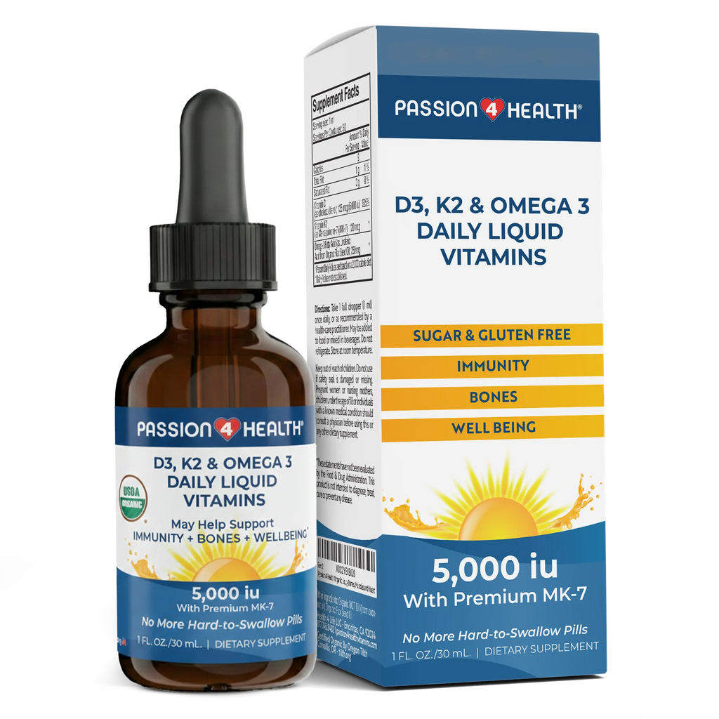D3, K2 & Omega-3 Daily Liquid Vitamins