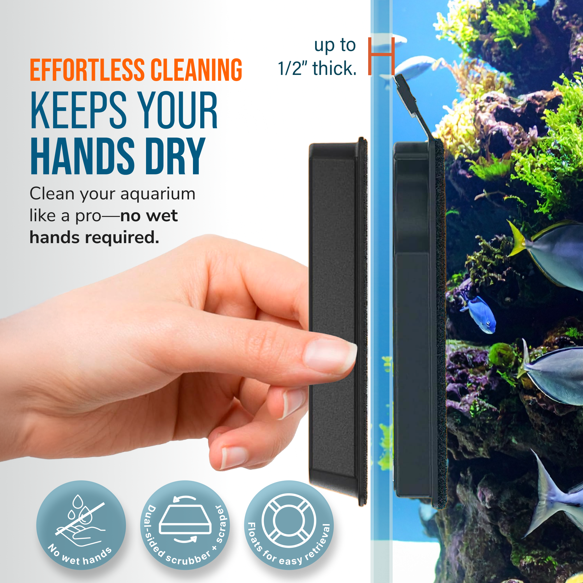 Flipper FLOAT 2 in 1 Magnetic Aquarium Algae Cleaner (Standard)