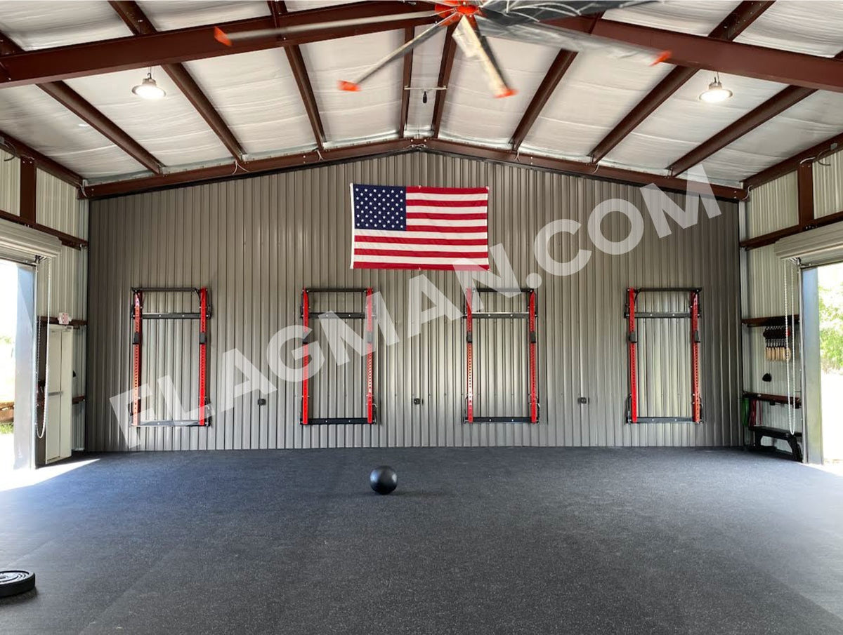 Bandera estadounidense de nailon WallSafe™ para montar en la pared | Ojales reforzados en los bordes | Fabricado en EE. UU.