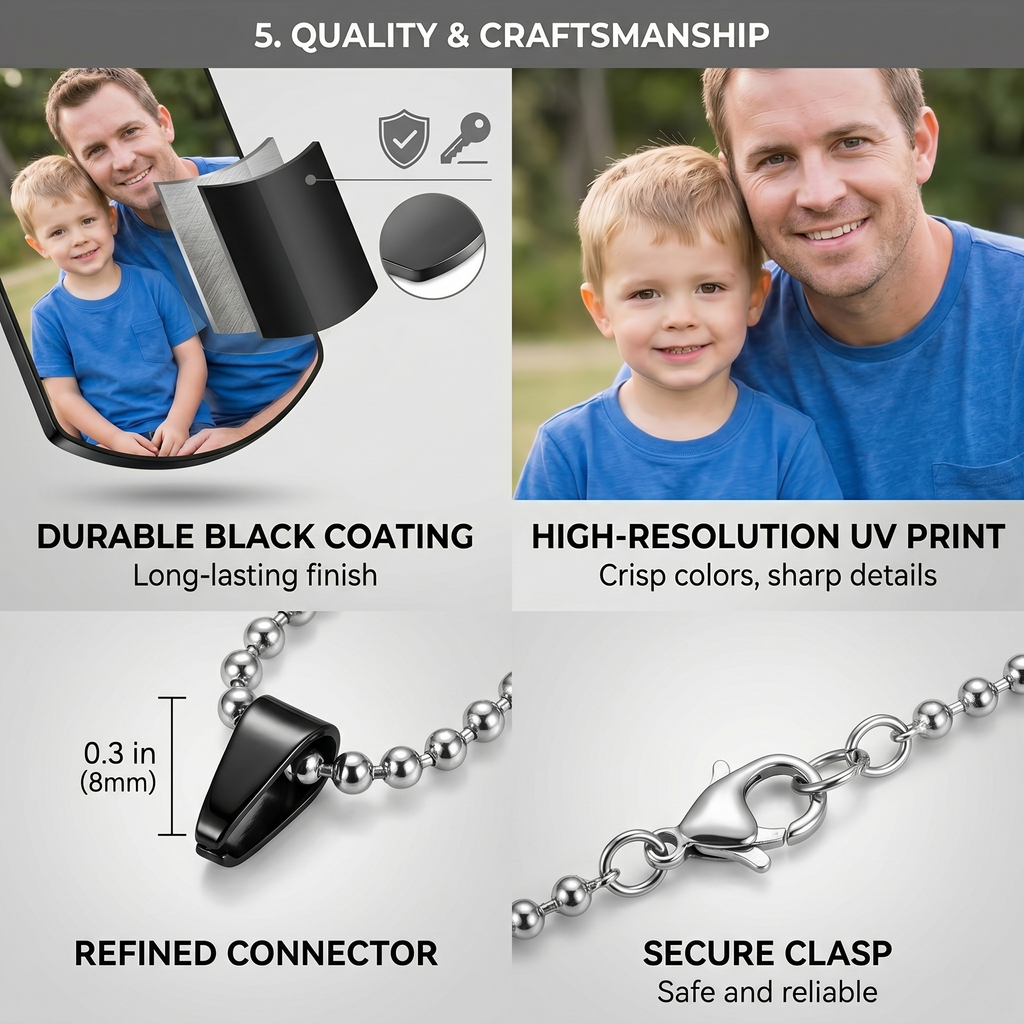 Collar de identificación de perro con foto personalizada