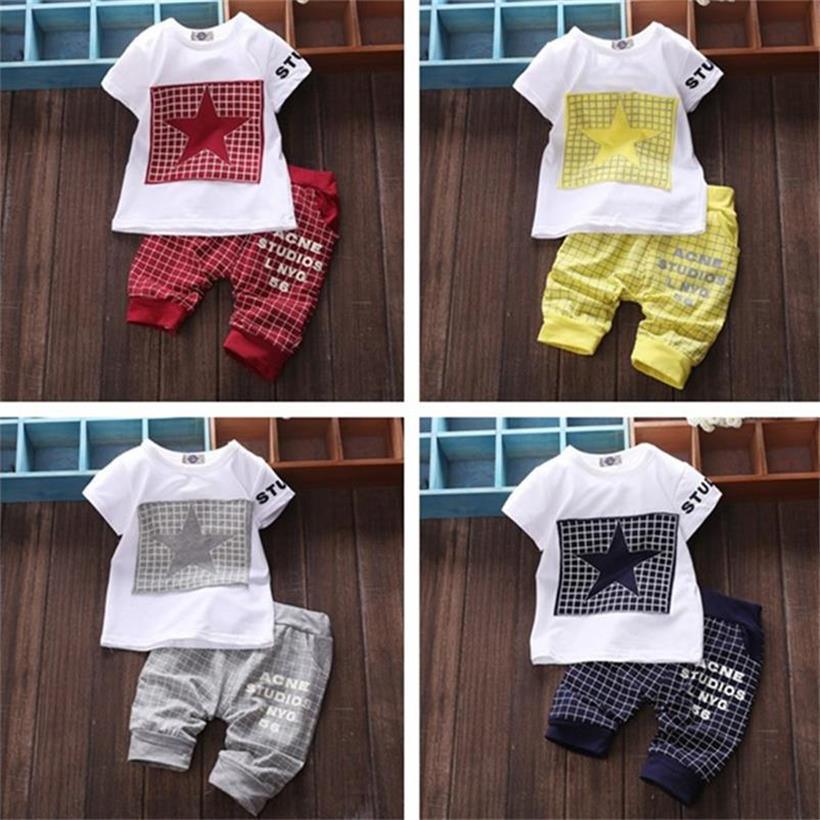 Baby Boy Clothes Winter Kids Clothes Sets T-shirt Pants Suit Star Printed Clothes Newborn For Boys