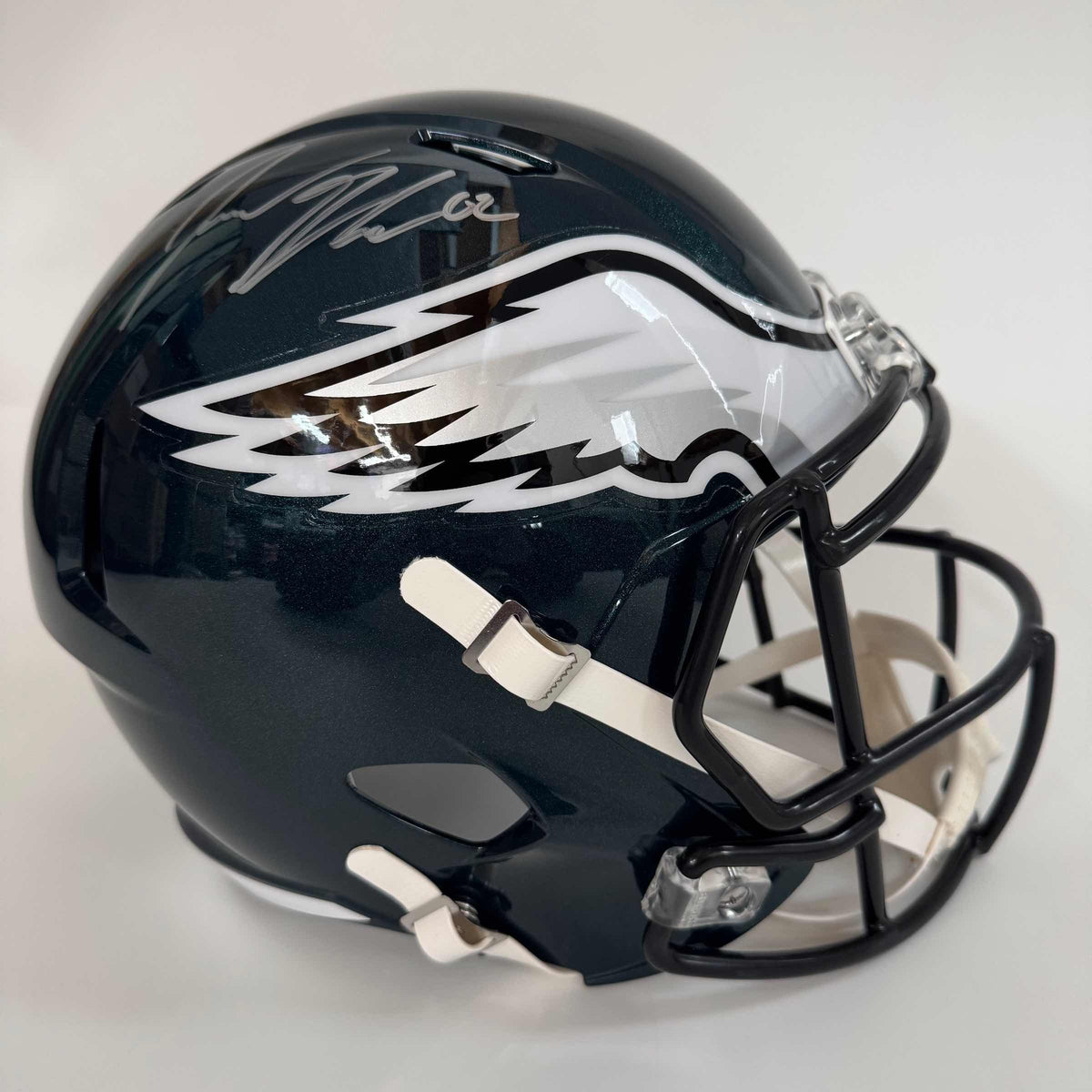 Autographed/Signed Jason Kelce Philadelphia Eagles Full Size FS F/S Replica Football Helmet PSA COA