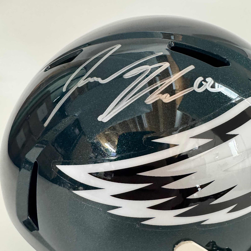 Autographed/Signed Jason Kelce Philadelphia Eagles Full Size FS F/S Replica Football Helmet PSA COA