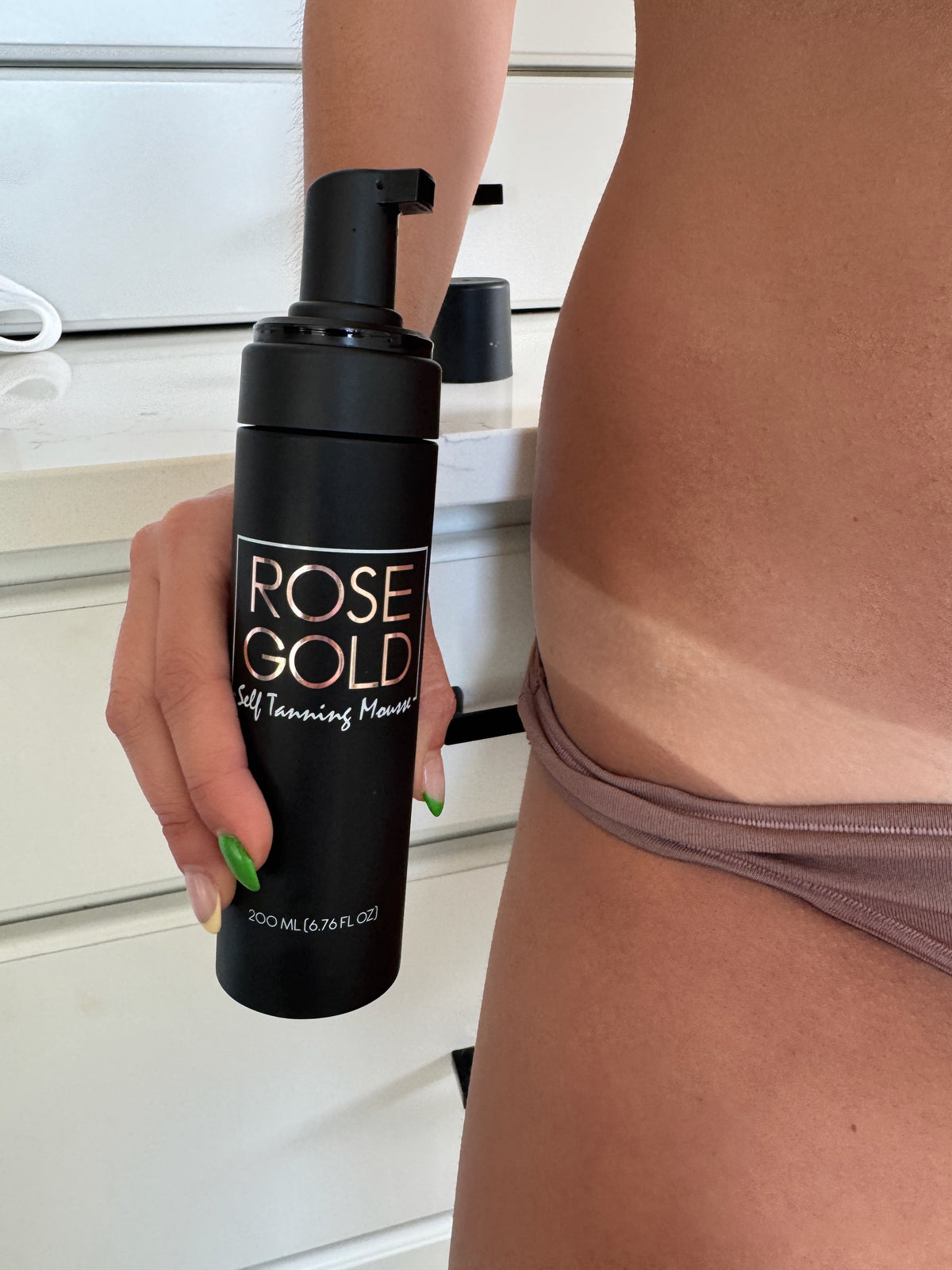 Mousse autobronceador de aclarado rápido – Espuma batida bronce oscuro neutro
